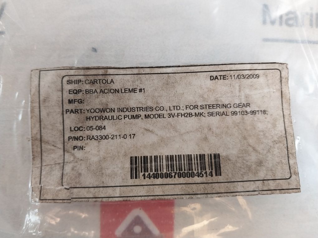 Yoowon Industries Ra3300-211-0 Piston Assy 3V-fh2B-mk