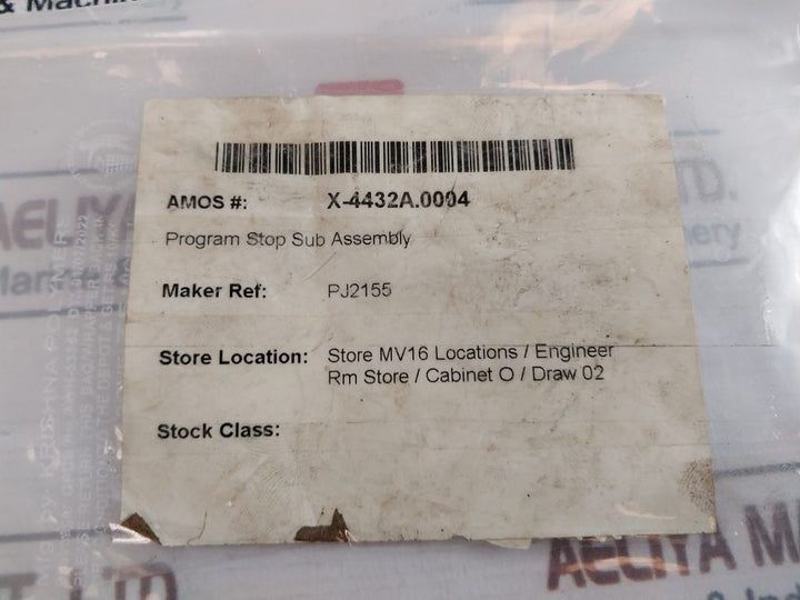 Pj2155 Program Stop Sub Assembly