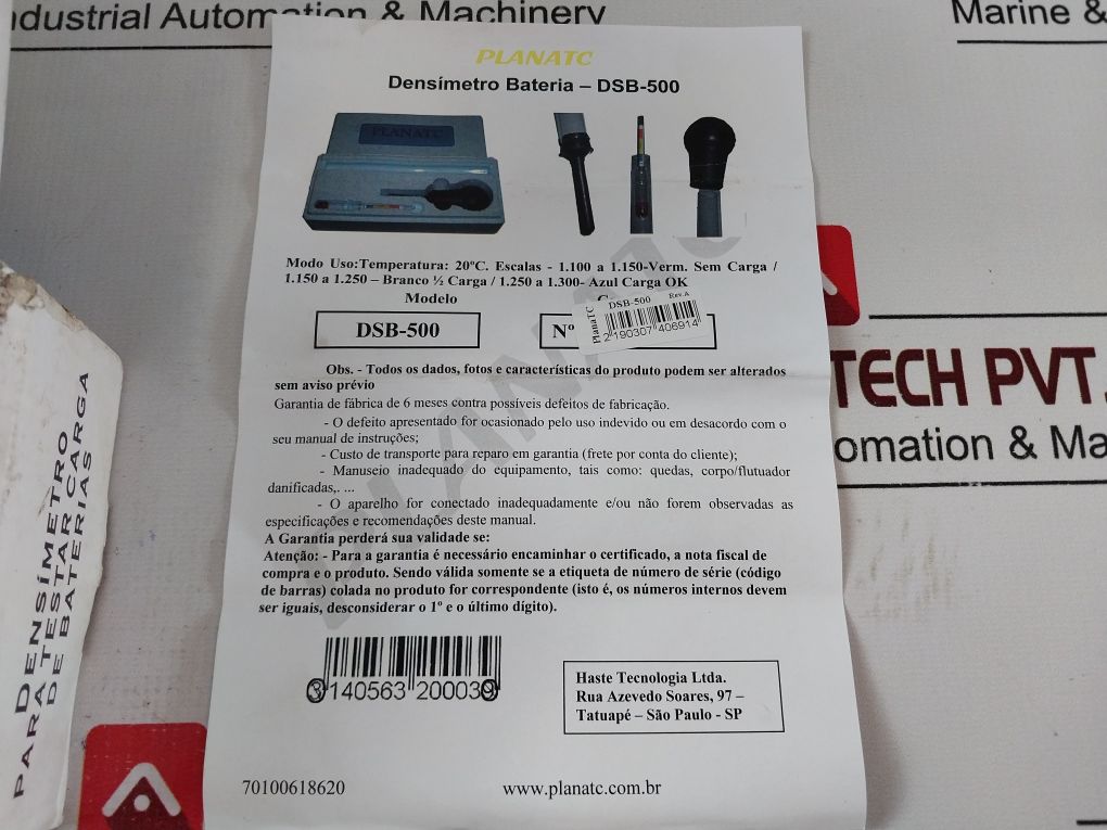 Planatc Dsb-500 Rev.A Battery Densimetre