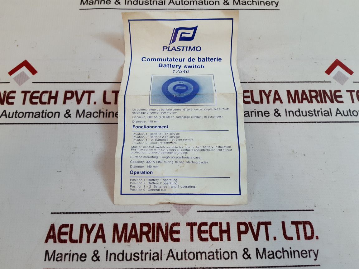 Plastimo 17540 Rotary Battery Switch
