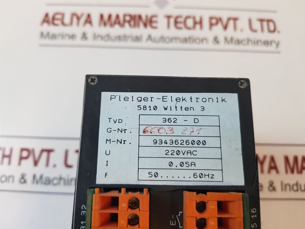 Pleiger Elektronik 5810 Witten 3 362-d Controller 220Vac 0.05A 50/60Hz