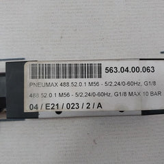 Pneumax 488.52.0.1.M56 Single Solenoid Valve 24V Ac/9Va