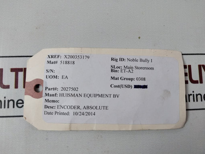 Posital Ocd-sl00G-0012-c10V-caw Absolute Rotary Encoder 2027502