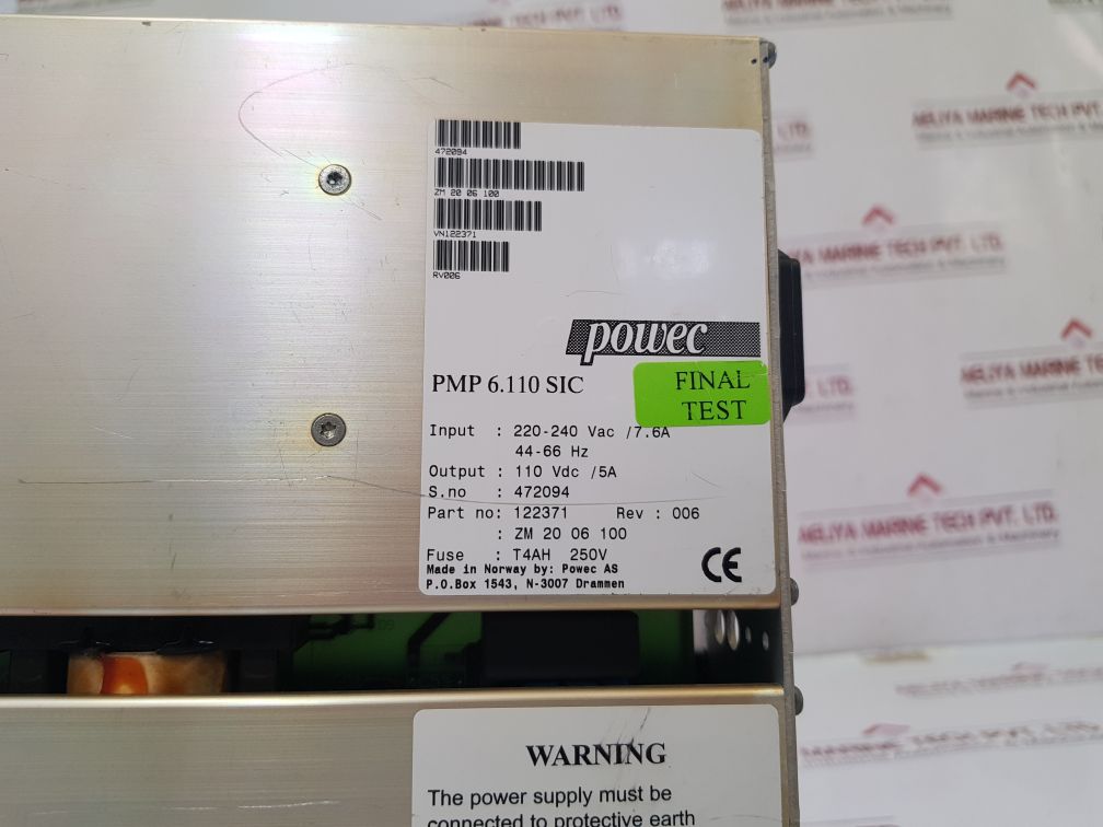 Powec Pmp 6.110 Sic Power Supply Module Rectifier 122371 Rev 006