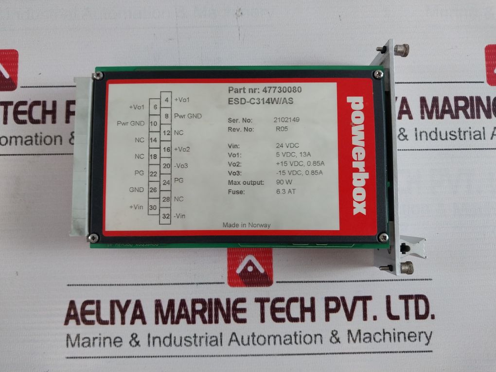 Powerbox 47730080 Esd-c314W/As Power Supply Rev. R05 24 Vdc