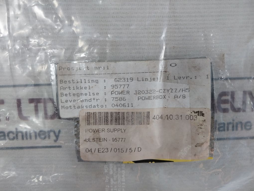 Powerbox Eu-j20322-czyzz/5H Power Supply 24 Vdc