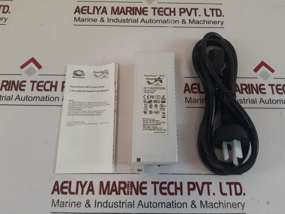 PowerdsineMicrosemi Pd-3501GAc 1-port Power Over Ethernet (Poe) Injector