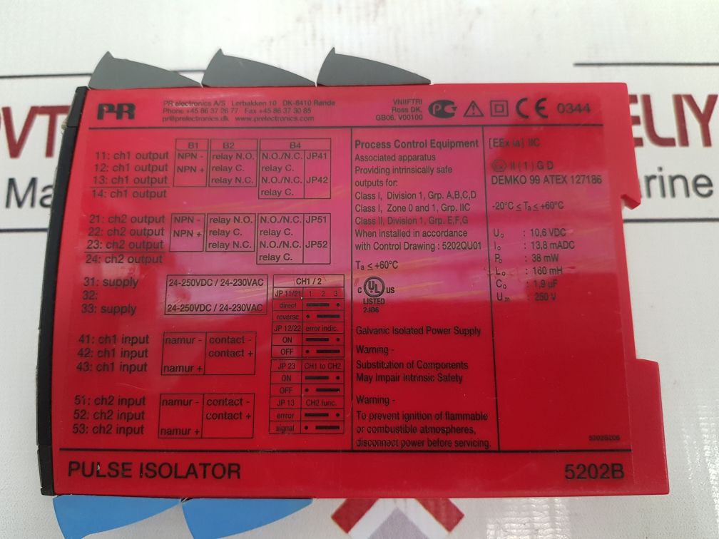 Pr Electronics 5202B Pulse Isolator 5202S206 50/60 Hz