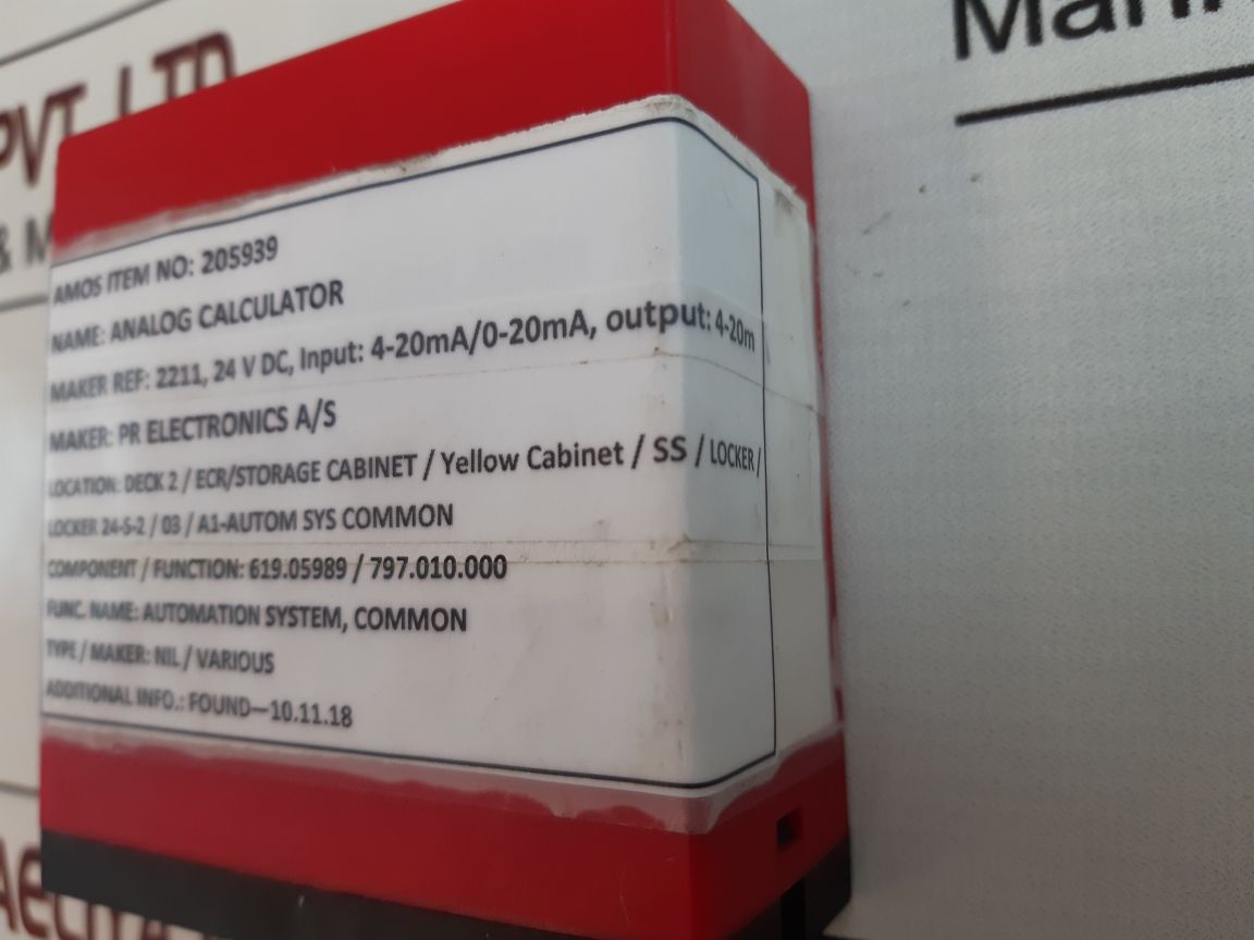 Pr Electronics 2211 Analog Calculator
