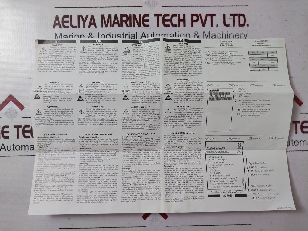 Pr Electronics 2289A Signal Calculator 2289 With Base