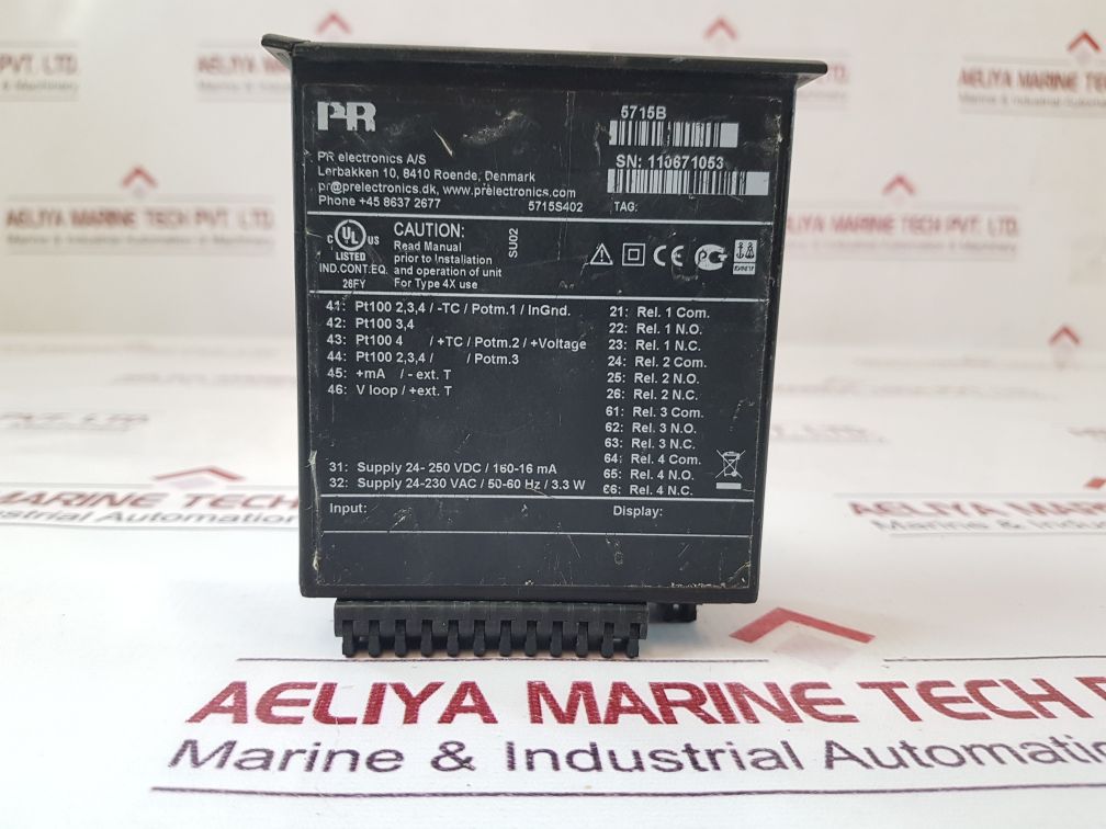 Pr Electronics 5715B Programmable Led Indicator 5715S402