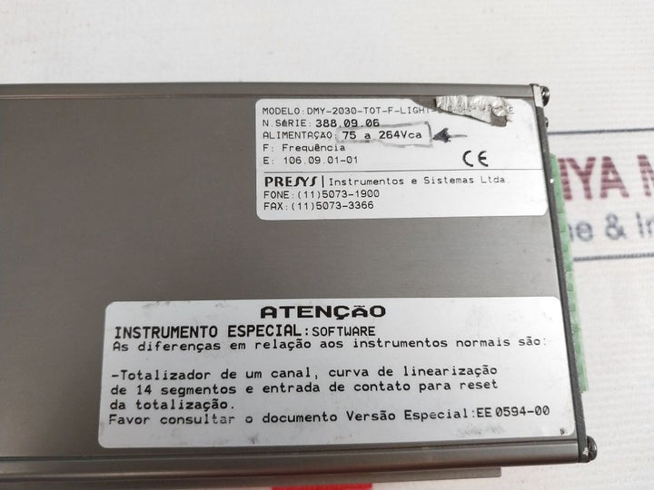 Presys Dmy-2030-tot-f-light Process Indicator 75A 