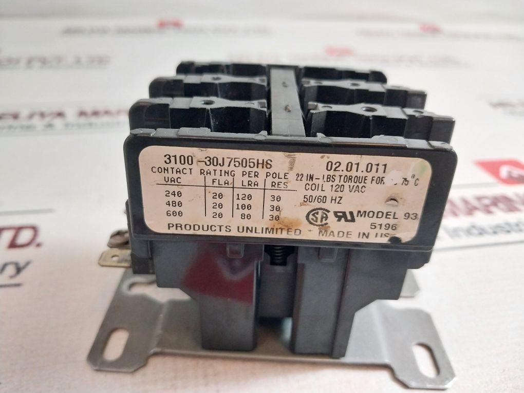 Products Unlimited 3100-30J7505Hs Contactor Coil 120 Vac