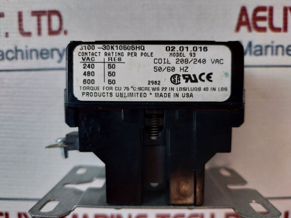 Products Unlimited 3100-30K10505Hq Definite Purpose Contactor Model 93