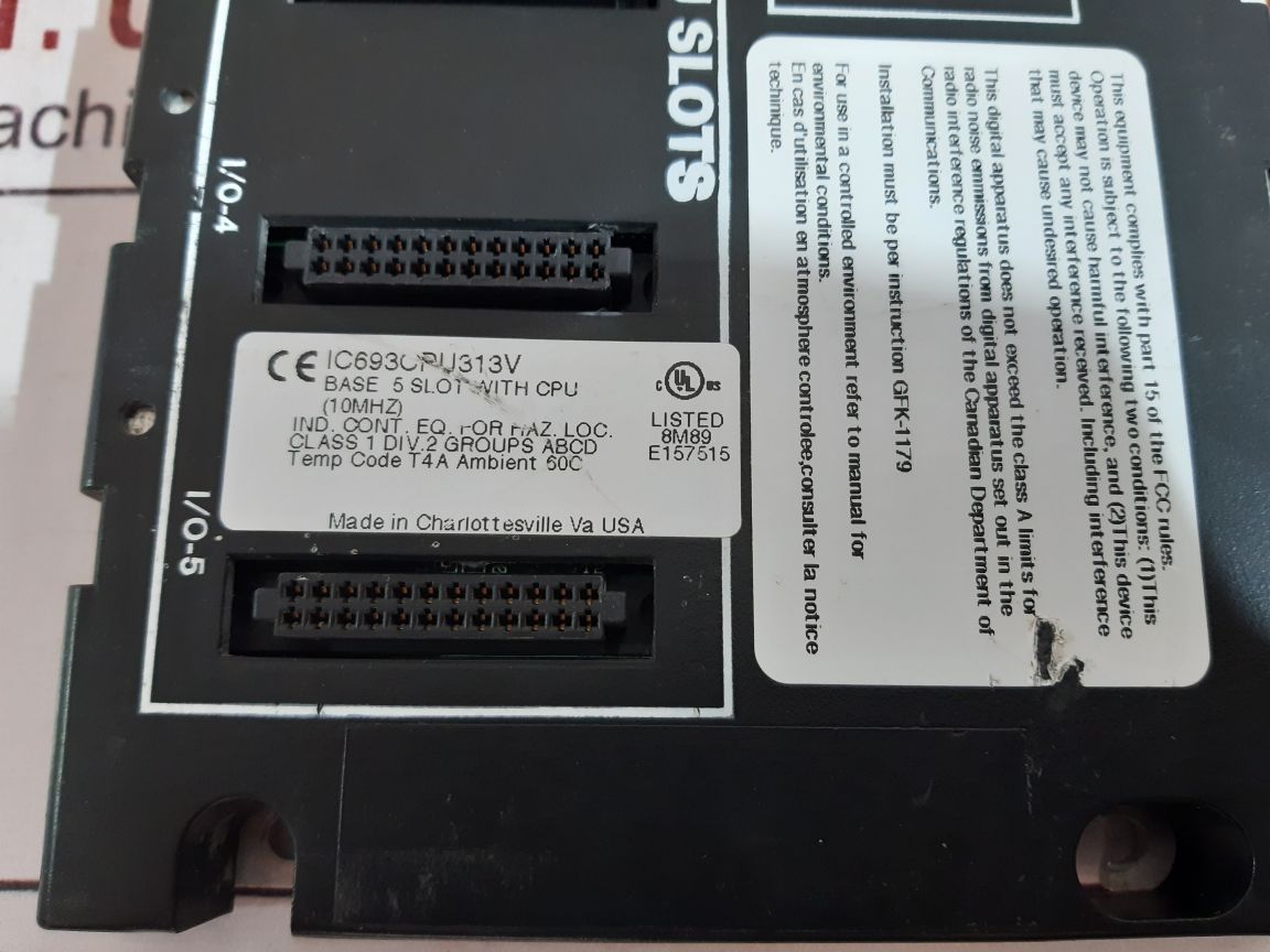 Ge fanuc ic693cpu313v 5-slot baseplate with cpu