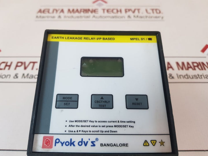 Prok Dv’s Mpel 01 µP Based Earth Leakage Relay