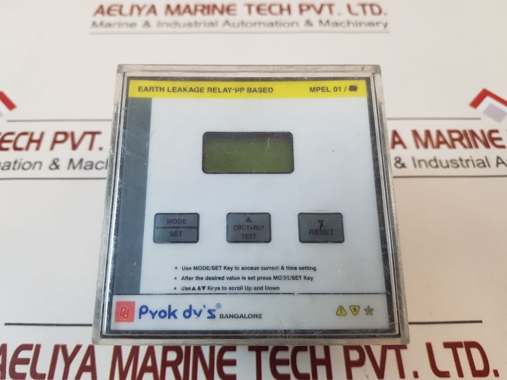 Prok Dv’s Mpel 01 µP Based Earth Leakage Relay Aeliya Marine Tech