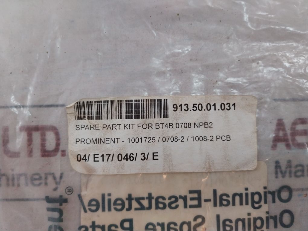 Prominent 1001725 Spare Part Kit For Bt4B 0708 Npb2