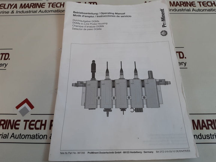 Prominent 987356 dgma in-line probe housing set
