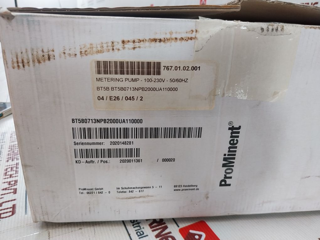 Prominent Bt5B0713Npb2000Ua110000 Solenoid Metering Pump Set