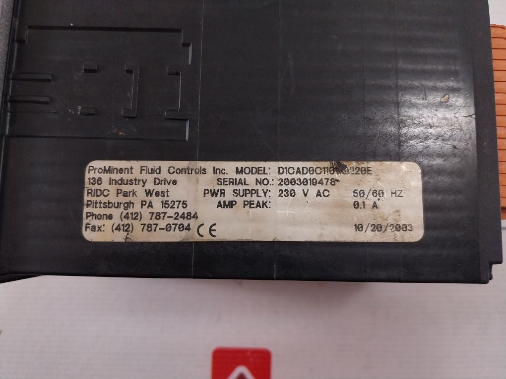 Prominent Fluid Controls D1Cad0C11011G220E Dulcometer 230Vac