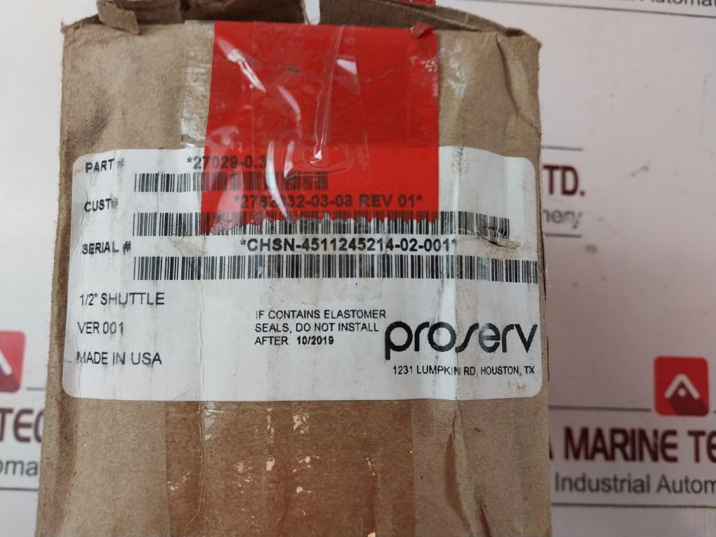 Gilmore Proserv 27029-0.3 Shuttle Valve Chsn-4511245214-02-001
