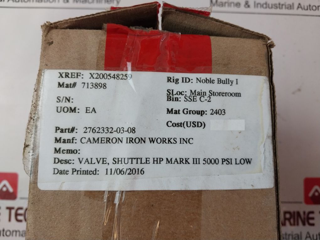 Gilmore Proserv 27029-0.3 Shuttle Valve Chsn-4511245214-02-001