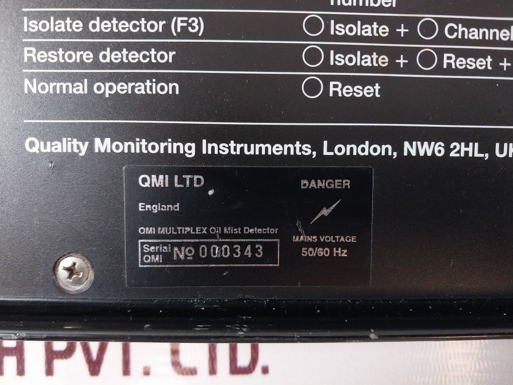 Qmi Mp12 Qmi Multiplex Oil Mist Detector Front Panel