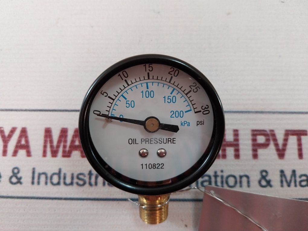 Quincy 110822 Oil Pressure Gauge 0-30 Psi 0-200 Kpa