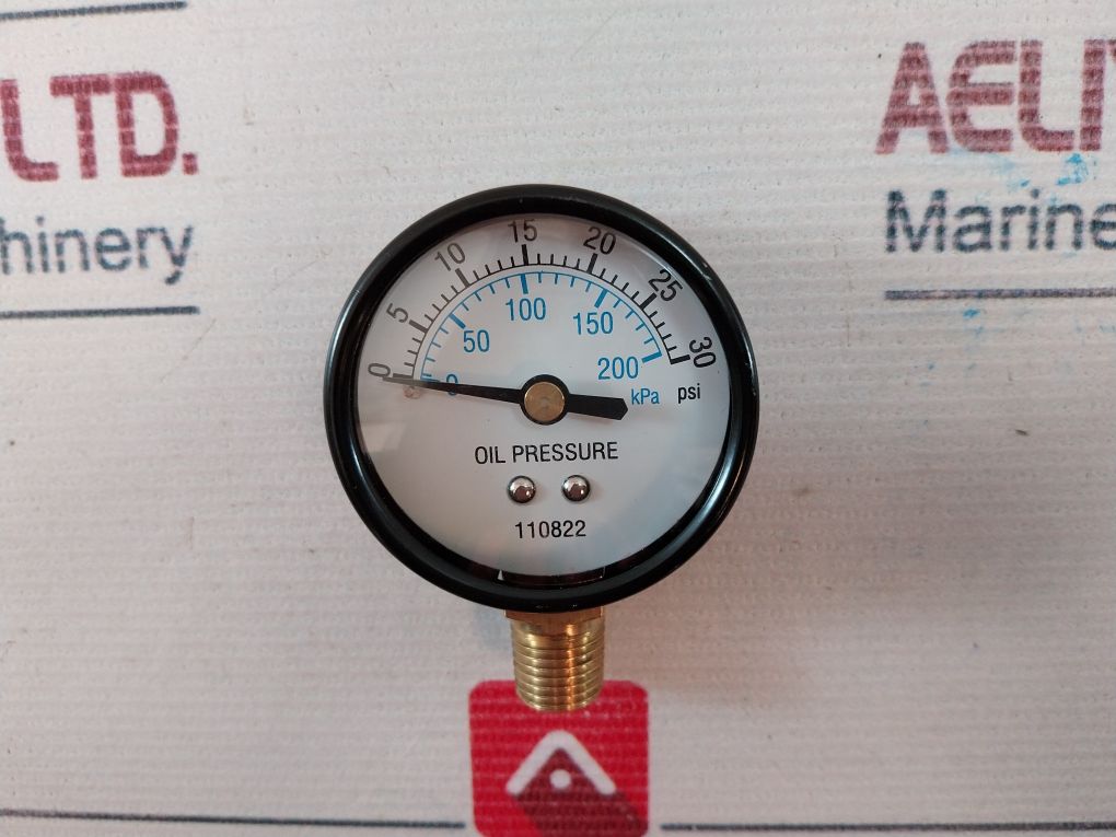 Quincy 110822 Oil Pressure Gauge 0-30 Psi 0-200 Kpa