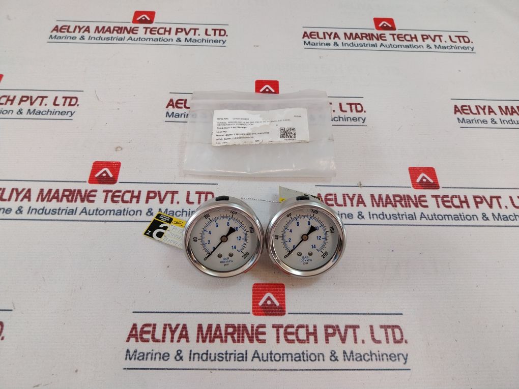 Quincy Compressor Pressure Gauge 0-200 Psi