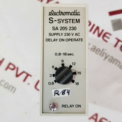 Electromatic s-system sa 205 230 delay on operate 230v 0.8-18sec