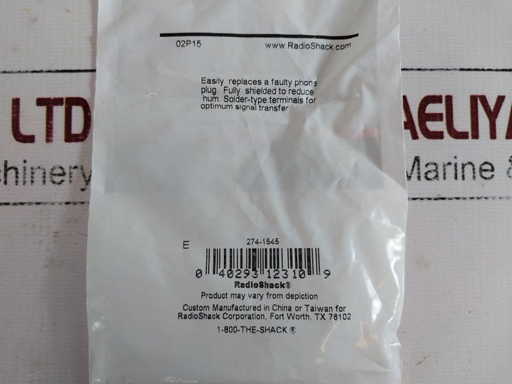 Lot Of 4X Radioshack 274-1545 Shielded Mono 1/4 Phone Plug