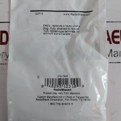 Lot Of 4X Radioshack 274-1545 Shielded Mono 1/4 Phone Plug