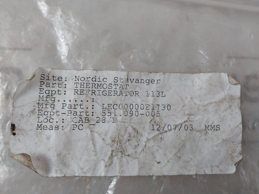 Ranco K50P 1459 Thermostat