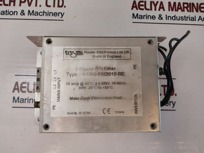 Rasmi Electronics A1000-fiv3010-re 3Phase Rfi Filter 10 Amp