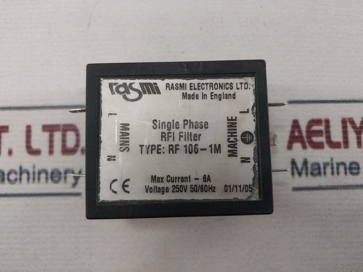 Rasmi Electronics Rf 106-1M Single Phase Rfi Filter