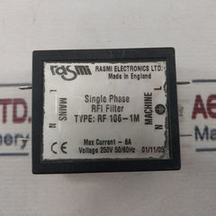 Rasmi Electronics Rf 106-1M Single Phase Rfi Filter