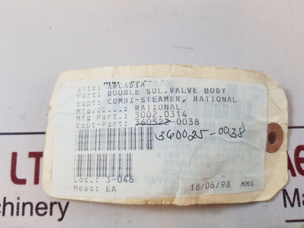 Rational 3002.0314 double solenoid valve 1.010.225