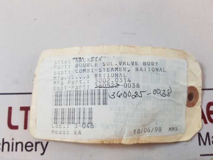 Rational 3002.0314 double solenoid valve 1.010.225