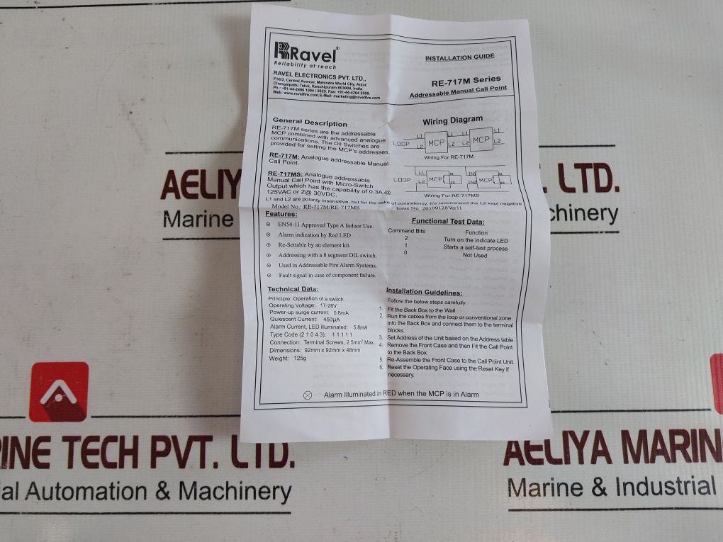 Ravel Electronics Re-717M Addressable Manual Call Point
