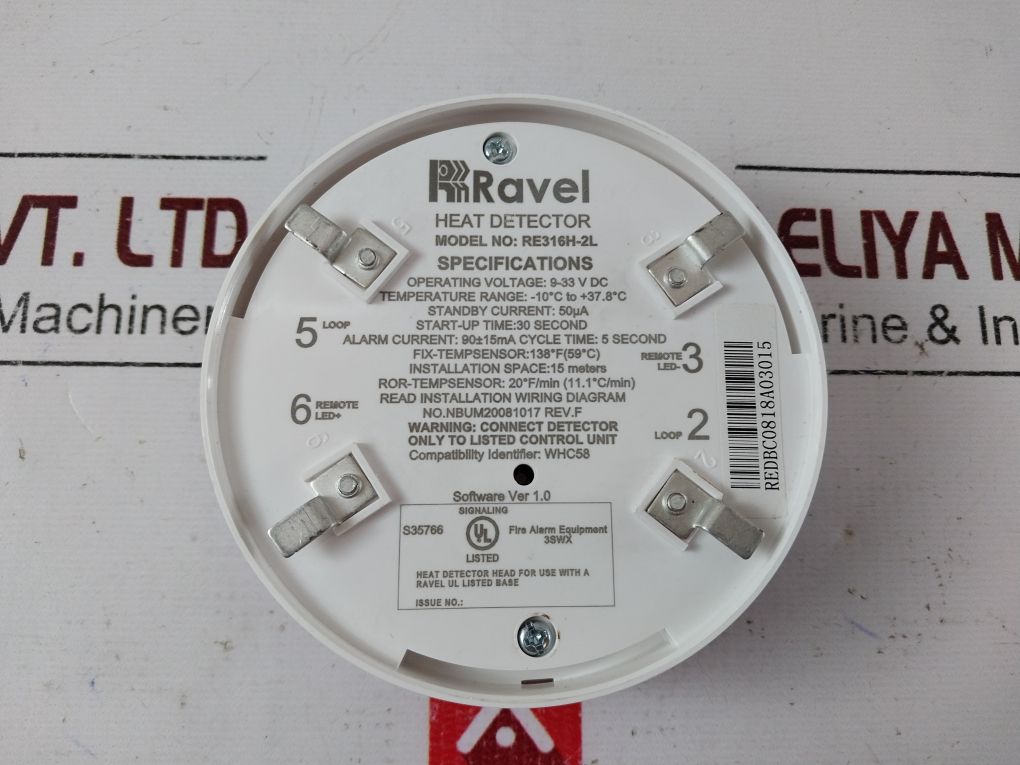 Ravel Re316H-2L Heat Detector Rev.F