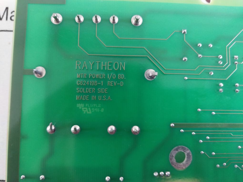 Raytheon G624198-1 Rev-d Mtr Power I/O Board G624197-2Et