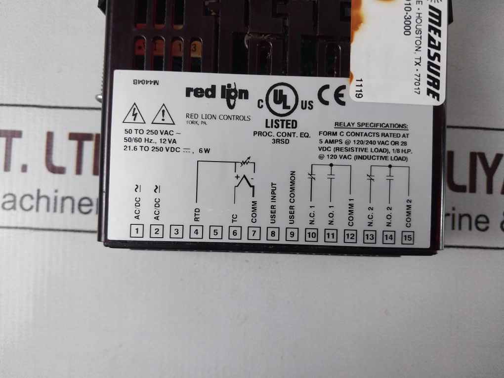 Red Lion Im-01119 Panel Meter 50 To 250 Vac~