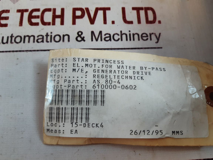 Regeltechnik as 80-4-bb 86.2.28 stepper motor