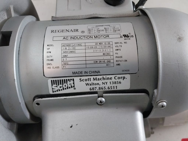 Regenair A37A001 [J111Kx] Ac Induction Motor