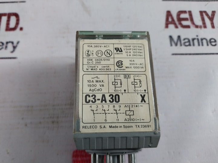 Releco C3-a30 X Auxiliary Relay 24Vac 50/60Hz