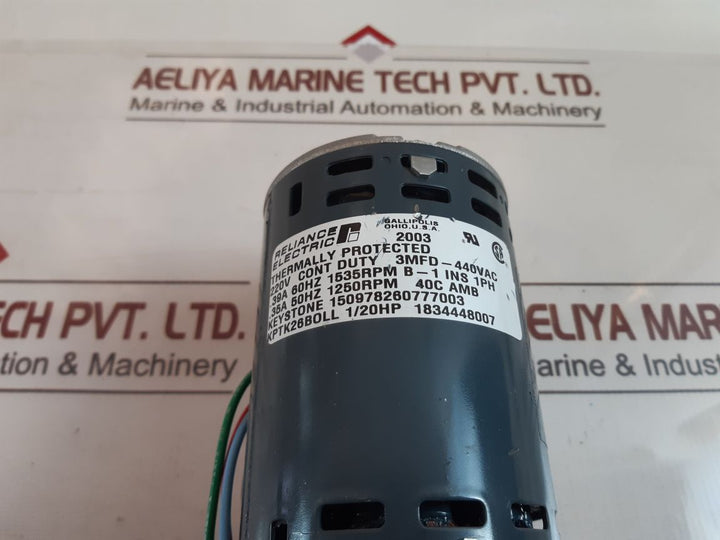 Reliance Electric Kptk26Boll 1/20Hp 1834448007 Electric Motor
