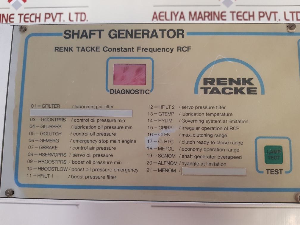 Renk Rgf-control-pan Shaft Generator 1957502