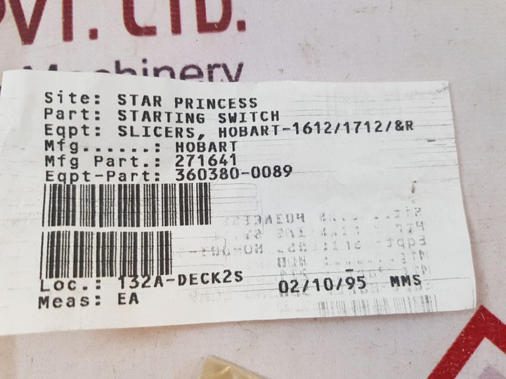 Rexnord 4.782.278 Starting Switch Set 4.786.850